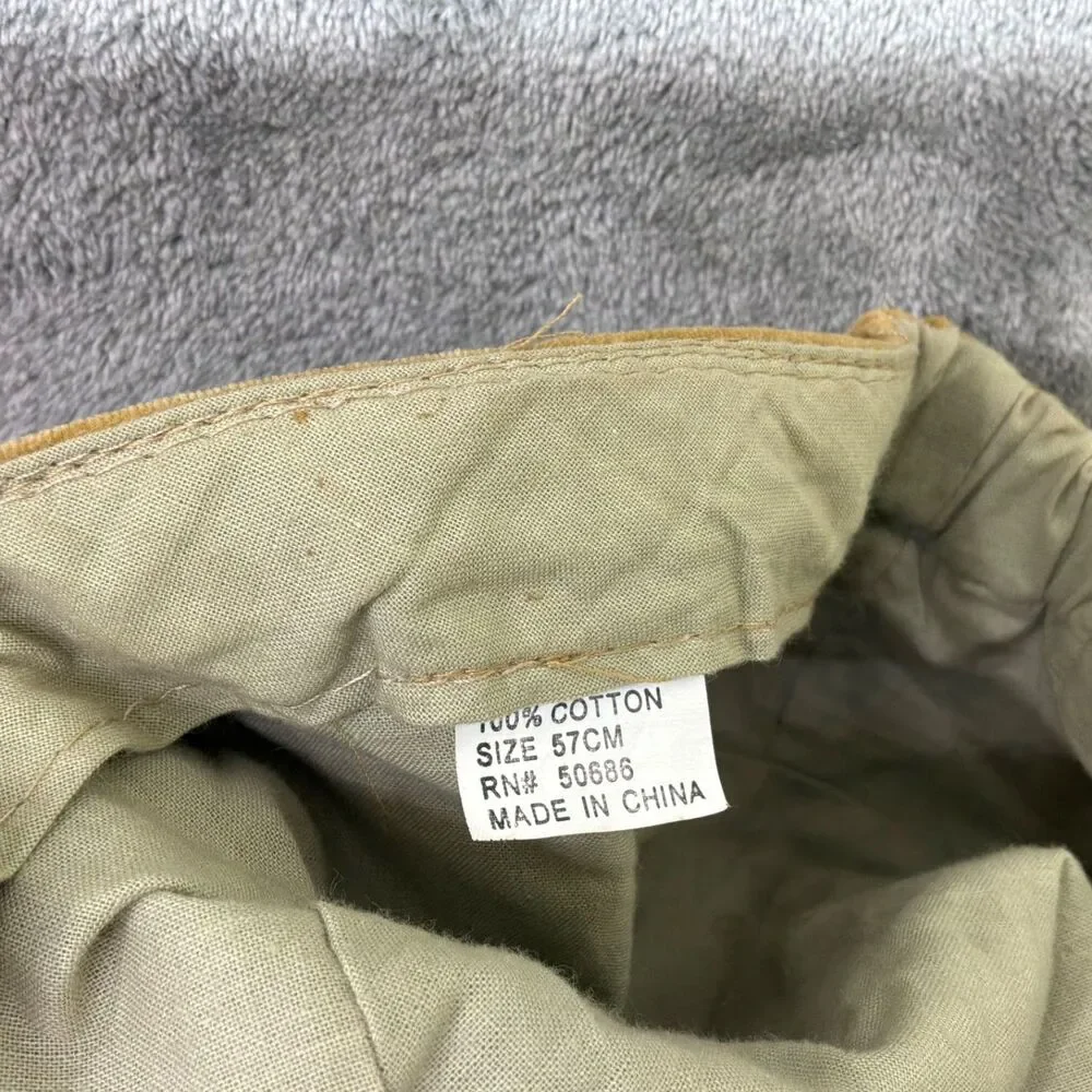 Y2K Cadet Style Hat Women's Fitted brown M (57cms) Cap Button Grommet Detail